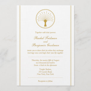 Árbol de la vida de oro - invitación de la boda