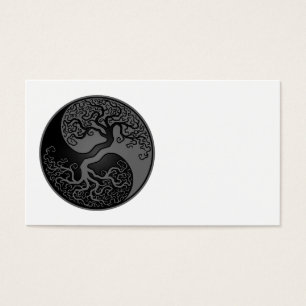 Árbol de la vida gris y negro Yin Yang