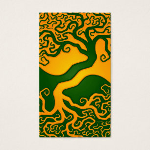 Árbol de la vida verde de oro Yin Yang