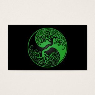 Árbol de la vida verde y negro Yin Yang