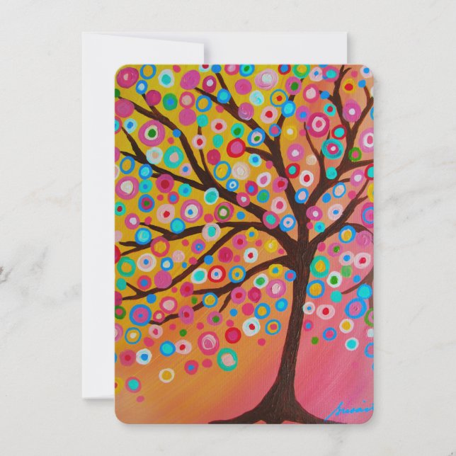 Árbol de las invitaciones de Mitzvah del palo de (Anverso)