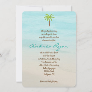ÁRBOL DE LIFE BEACH BAR BAT MITZVAH INVITACIÓN