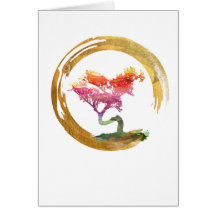 Árbol de los bonsais. Círculo de Enso del zen.