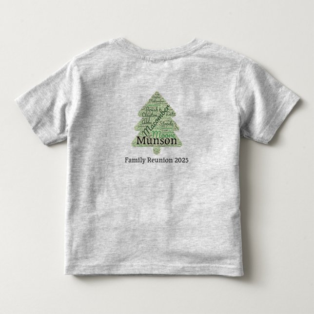 Árbol de los Últimos Nombres 2025 Pequeño Camiseta (Reverso)