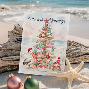 Árbol de madera flotante Seas & Greetings Navidad 
