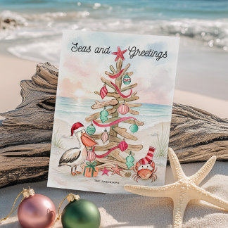 Árbol de madera flotante Seas & Greetings Navidad