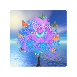 Arbol de mariposa arte de pared Metalizado