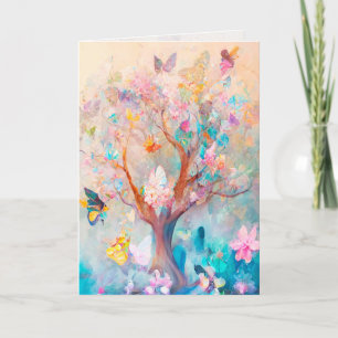 Árbol de Mariposas Tarjeta Acuarela de Felicitació