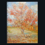 Árbol de melocotón rosado de Van Gogh en cuaderno<br><div class="desc">Árbol de melocotón rosado de Van Gogh en cuaderno del flor. Pintura al óleo en lona a partir de 1888. La parte de la serie floreciente de las huertas inspirada por los árboles frutales florecientes de Arles Francia, árbol de melocotón rosado en flor es una de las pinturas del paisaje...</div>