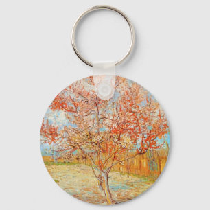 Árbol de melocotón rosado de Van Gogh en llavero