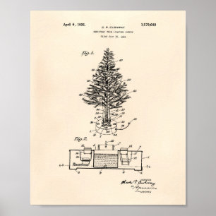 Árbol de Navidad 1925 Patente Peper de arte antigu