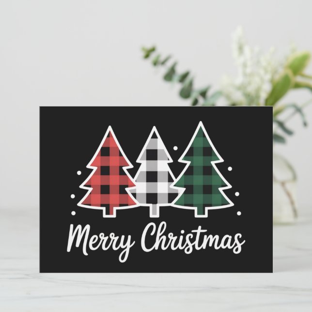 Árbol de Navidad a cuadros Árbol de Navidad Feliz  (Anverso de pie)