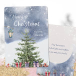 Árbol de navidad acuarela<br><div class="desc">Celebra la temporada con un toque de elegancia usando esta tarjeta Watercolor Christmas Tree & Lantern Holiday Card. El encantador diseño cuenta con un bello árbol de Navidad pintado, linterna brillante y regalos festivos, perfectos para enviar cálidos deseos de vacaciones a sus seres queridos. Personalice su tarjeta hoy mismo: agregue...</div>