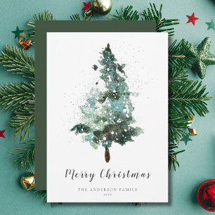 Árbol de navidad acuarela con espárragos