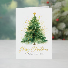 Árbol de Navidad acuarela moderna no foto