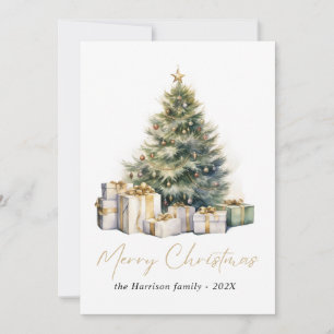 Árbol de Navidad acuarela moderna no foto