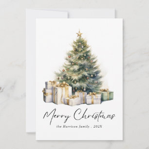 Árbol de Navidad acuarela moderna no foto