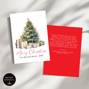 Árbol de Navidad acuarela moderna no foto