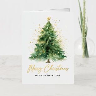 Árbol de Navidad acuarela moderna no foto