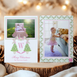 Árbol de Navidad acuarela Monograma Escudo Foto