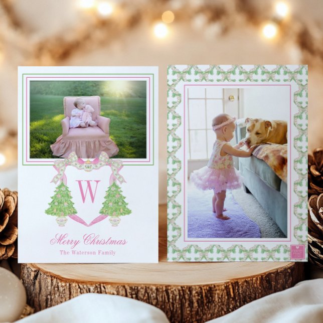 Árbol de Navidad acuarela Monograma Escudo Foto (Subido por el creador)