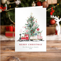 Árbol de Navidad al aguarela Juguete Tren