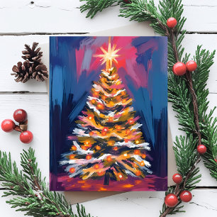 Árbol de Navidad Alegre Acuarela Colorida