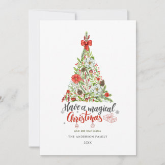 Árbol de Navidad alegre acuarela minimalista moder