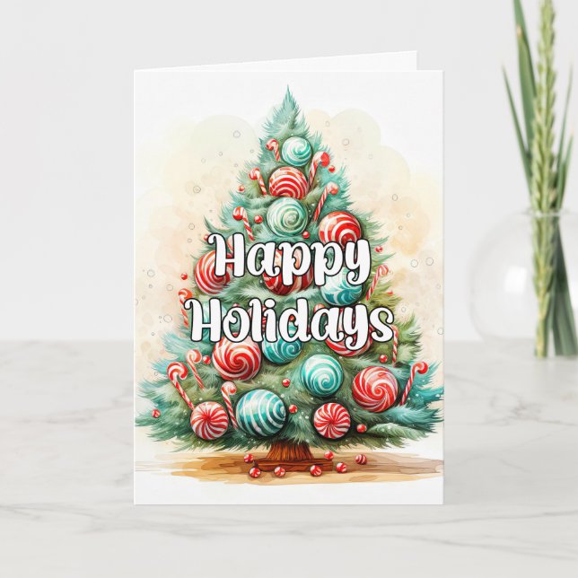 Árbol de Navidad alegre decorativo caprichoso (Anverso)