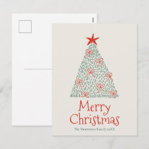 Árbol de Navidad Alegre Dibujado a Mano Adorable
