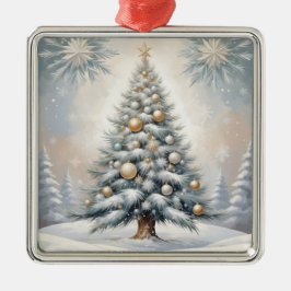 Árbol de Navidad Art Deco con adornos dorados