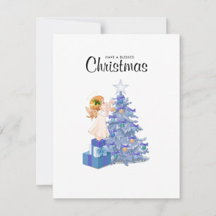 Árbol de Navidad azul ángel y púrpura
