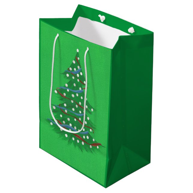 Árbol de Navidad azul blanco rojo en bolsas de reg (Angulo Anverso)
