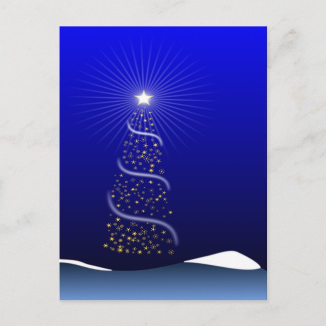 Árbol de navidad azul grande con las estrellas de (Anverso)