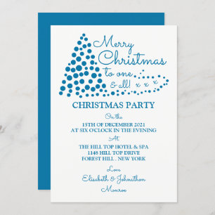 Árbol de Navidad azul, invitación de fiesta para N