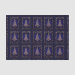 Árbol De Navidad Azul Y Papel Tejido De Estrellas