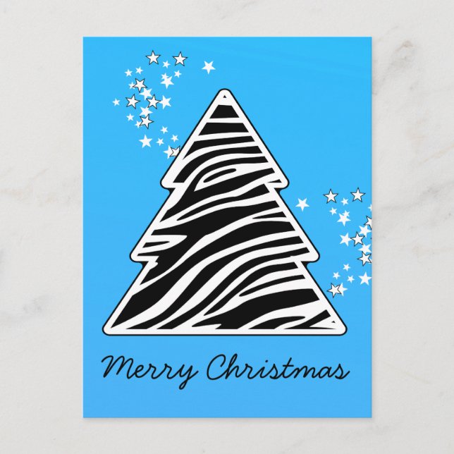 Árbol de navidad azul zebra (Anverso)