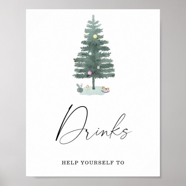 Árbol de Navidad - Bebidas  Póster (Frente)