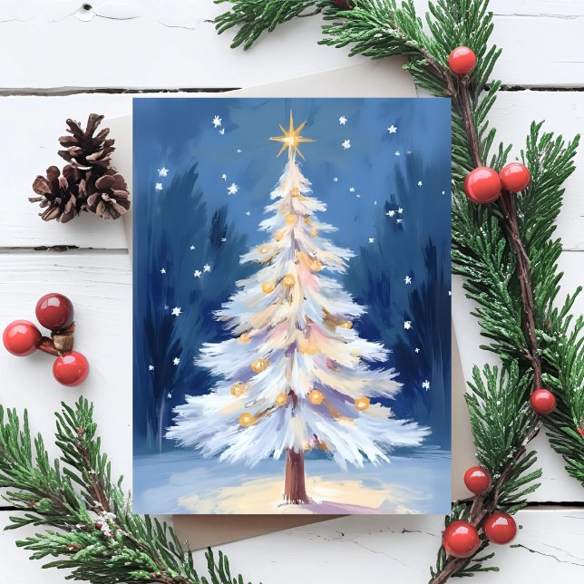 Árbol de Navidad blanco invierno nieve (Subido por el creador)