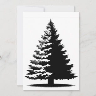 Árbol de Navidad Blanco & Negro Elegante Desgastad