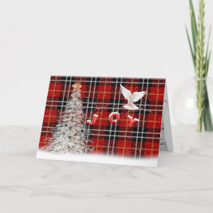 Árbol de Navidad blanco y tarjeta de paloma