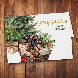 Árbol de Navidad Boxer Dog Wicker Basket