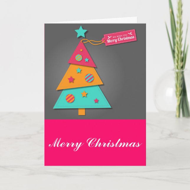 Arbol de Navidad brillante lindo arte moderno (Anverso)