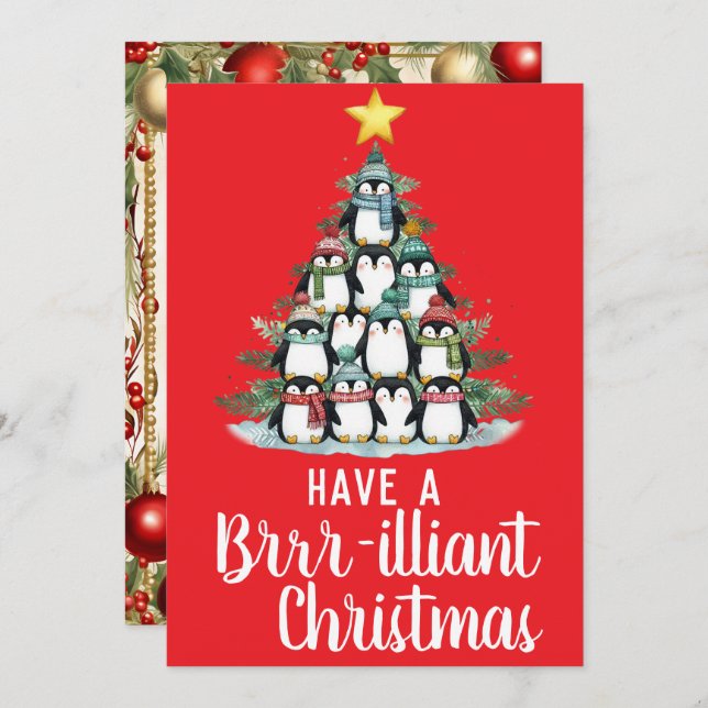 Árbol de Navidad brillante pingüino (Anverso / Reverso)