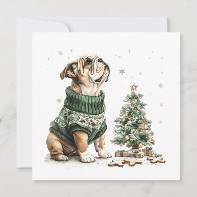 Árbol de Navidad Bulldog inglés para navidades (Anverso)
