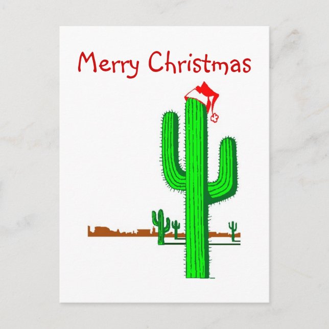 Árbol de Navidad Cactus - Postcard (Anverso)