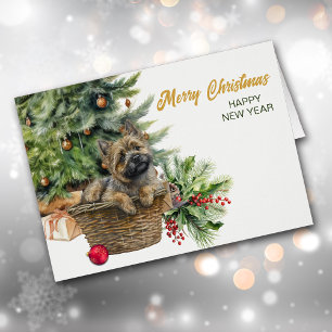 Árbol de Navidad Cairn Terrier Dog Wicker Basket