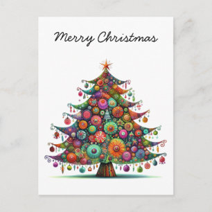 Árbol de Navidad caprichoso, colores brillantes,