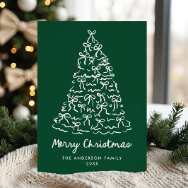 Arbol de Navidad caprichoso dobla verde sin foto