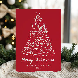 Arbol de Navidad caprichoso doblado rojo no foto